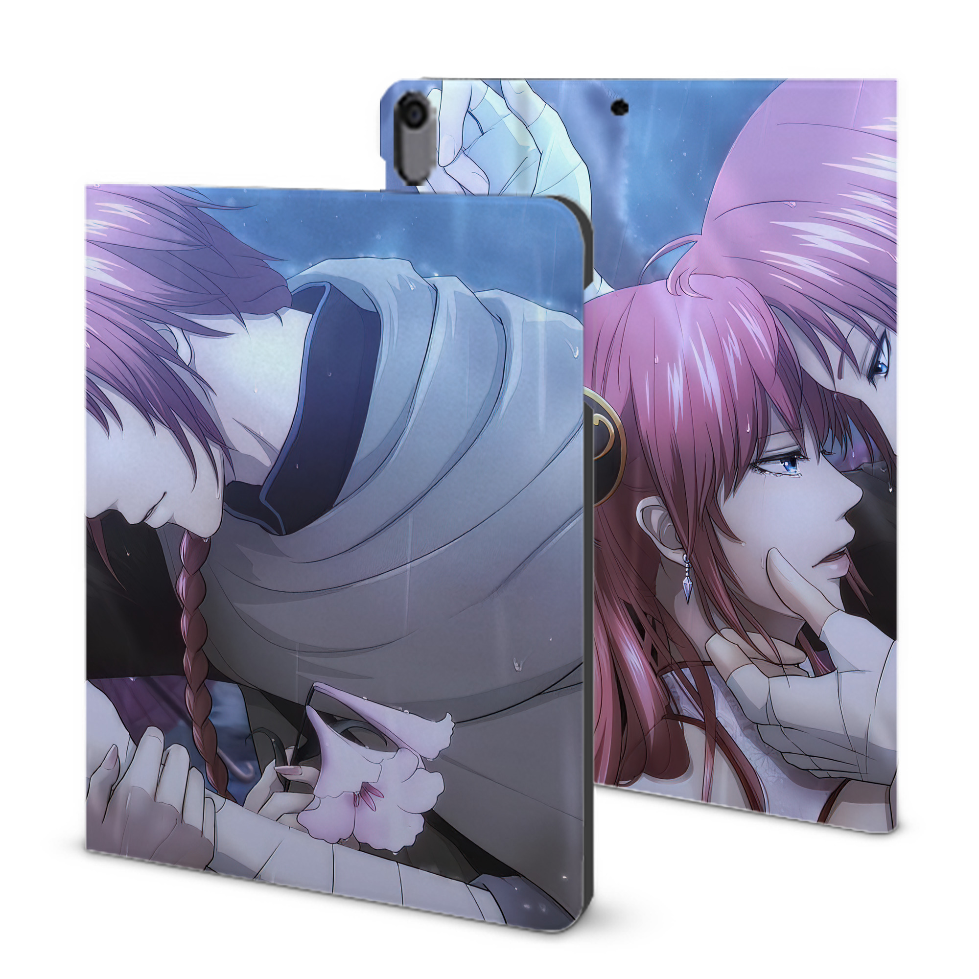 ぎんたま 坂田銀時（さかたぎんとき） 神楽 志村新八（しむら しんぱち） GINTAMA Sakata Gintoki Kagura Shimura Shinpachi IPad ケース ブック型 PUレザー TPU 耐衝撃 軽量 薄型 ペン収納なし 全面保護 IPad 各モデル対応